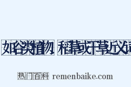 如谷类植物、稻草或干草近义词是什么意思的图片